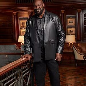Shaquille O'Neal Faux Leather Mens Big and Tall Classic Fit Blazer  NEW